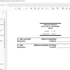 Atlet Forklift U'S AC SERIES ELECTRICAL DIAGRAMS Manual - PDF DOWNLOAD