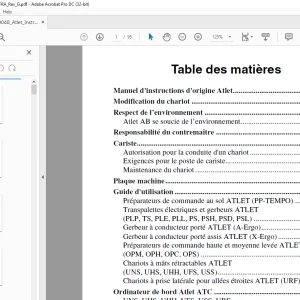 Atlet Forklift U'S AC SERIES Manuel d'instructions Manual - PDF DOWNLOAD