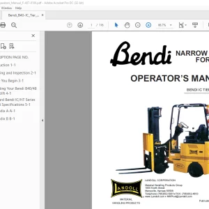 BENDI IC TIER II NARROW AISLE FORKLIFT OPERATOR’S MANUAL