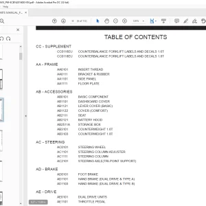 BYD Forklift ECB16 ECB18 PARTS MANUAL PM-ECB202016003 PDF