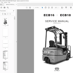 BYD Forklift ECB16 ECB18 SERVICE MANUAL ECB162016001 - PDF DOWNLOAD