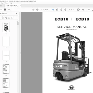 BYD Forklift ECB16 ECB18 SERVICE MANUAL SM-ECB162016001