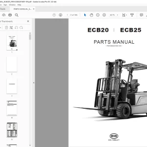 BYD Forklift ECB20 ECB25 PARTS MANUAL ECB202016001
