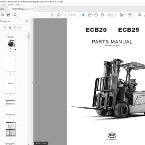 BYD Forklift ECB20 ECB25 PARTS MANUAL ECB202016003 PDF