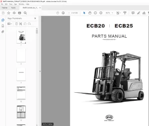 BYD Forklift ECB20 ECB25 PARTS MANUAL ECB202016003- PDF DOWNLOAD