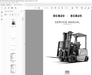 BYD Forklift ECB20 ECB25 SERVICE MANUAL ECB202016001