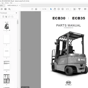 BYD Forklift ECB30 ECB35 PARTS MANUAL ECB302016001