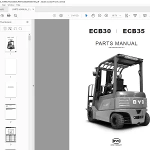 BYD Forklift ECB30 ECB35 PARTS MANUAL ECB302016003 - PDF DOWNLOAD
