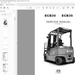 BYD Forklift ECB30 ECB35 SERVICE MANUAL - PDF DOWNLOAD
