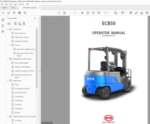 BYD Forklift ECB50 OPERATOR MANUAL ECB502019001