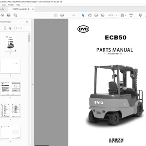 BYD Forklift ECB50 PARTS MANUAL PM-ECB502018001