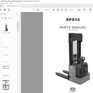BYD Forklift EPS14 PARTS MANUAL EPS142016003 PDF