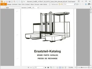 Baumann Forklift Spare Parts Manuals - PDF DOWNLOAD - COMPLETE SET