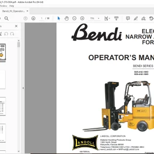 Bendi B25-4/42-180D B35-4/48-180D B30-4/42-180D B40-4/48-180D OPERATOR’S MANUAL PDF