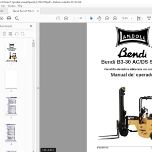 Bendi Landoll B3-30 ACDS Serie 5 Carretilla elevadora articulada con contrapeso Manual del operador
