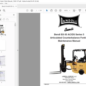 Bendi Landoll B3-30 ACDS Series 5 Articulated Counterbalance Forklift Maintenance Manual