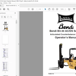 Bendi Landoll B3-30 AC/DS Series 5 Articulated Counterbalance Forklift Operator’s Manual