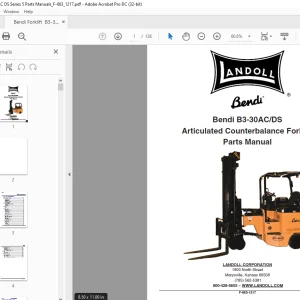 Bendi Landoll B3-30AC/DS Articulated Counterbalance Forklift Parts Manual