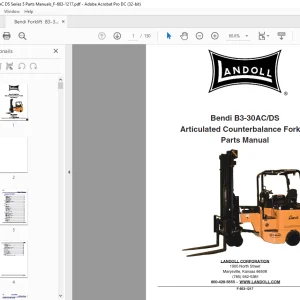 Bendi Landoll B3-30AC/DS Articulated Counterbalance Forklift Parts Manual