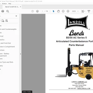 Bendi Landoll B330 AC Series 5 Articulated Counterbalance Forklift Parts Manual