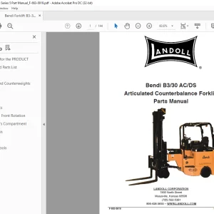 Bendi Landoll B3/30 AC/DS Articulated Counterbalance Forklift Parts Manual