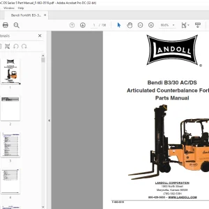 Bendi Landoll B3/30 AC/DS Articulated Counterbalance Forklift Parts Manual
