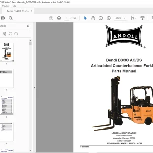Bendi Landoll B330 ACDS Articulated Counterbalance Forklift Parts Manual