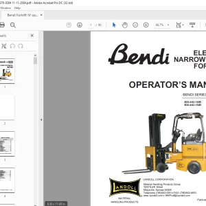 Bendi Landoll SERIES IV B25-4/42-180D ELECTRIC NARROW AISLE FORKLIFT OPERATOR’S MANUAL