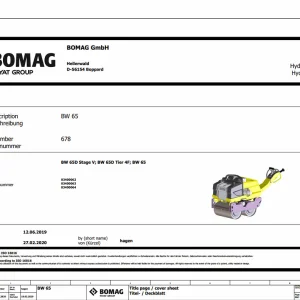 Bomag Machinery 2.88GB Electrical Wiring Diagram & Hydraulic Schematic Manual PDF