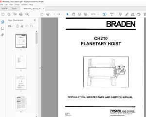 Braden CH210 Planetary Hoist Maintenance & Service Manual PDF