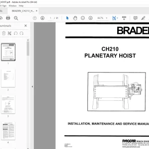 Braden CH210 Planetary Hoist Maintenance & Service Manual PDF
