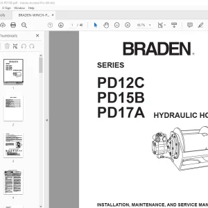 Braden SERIES PD12C PD15B PD17A HYDRAULIC HOIST & SERVICE MANUAL PDF