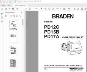 Braden SERIES PD12C PD15B PD17A HOIST MAINTENANCE & SERVICE MANUAL PDF