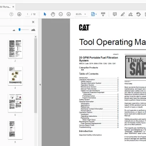 CAT 20 GPM Portable Fuel Filtration System Tool Operating Manual - PDF