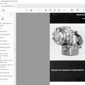 Clark 36000 Powershift Transmission Maintenance & Service Manual PDF