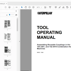 Caterpillar 139-5439, 145-3381 & 152-3910 Combination Hose Machines Tool Operating Manual - PDF