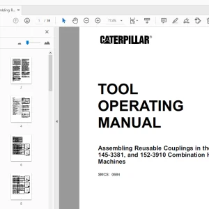 Caterpillar 139-5439, 145-3381 & 152-3910 Combination Hose Machines Tool Operating Manual - PDF