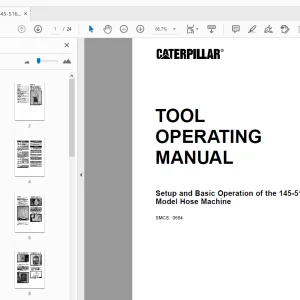 Caterpillar 145-5161 Floor Model Hose Machine Tool Operating Manual - PDF