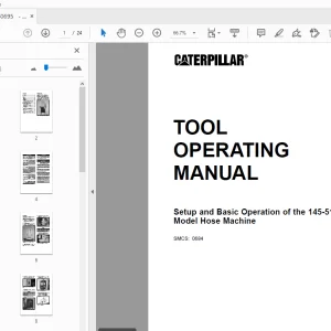 Caterpillar 145-5161 Floor Model Hose Machine Tool Operating Manual - PDF