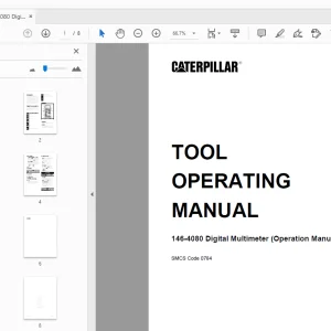 Caterpillar 146-4080 Digital Multimeter Tool Operating Manual - PDF