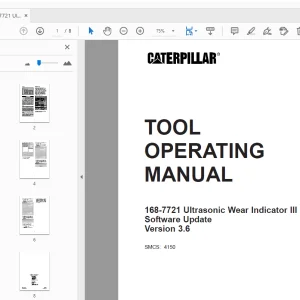 Caterpillar 168-7721 Ultrasonic Wear Indicator III Tool Operating Manual - PDF