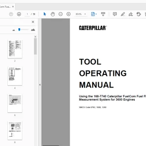 Caterpillar 168-7740 Caterpillar FuelCom Fuel Flow Measurement System Tool Operating Manual - PDF