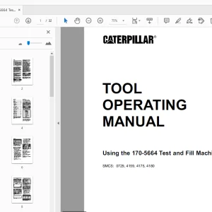 Caterpillar 170-5664 Test & Fill Machine Tool Operating Manual - PDF