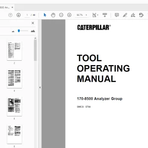Caterpillar 170-8500 Analyzer Group Tool Operating Manual - PDF