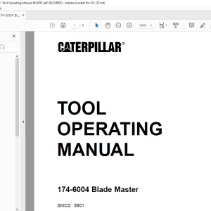 Caterpillar 174-6004 Blade Master Tool Operating Manual NEHS0771