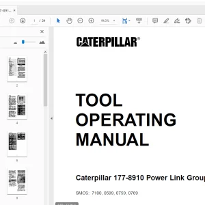 Caterpillar 177-8910 Power Link Group Tool Operating Manual - PDF