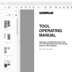 Caterpillar 179-1904 Stud Tensioner Tool Group Tool Operating Manual - PDF