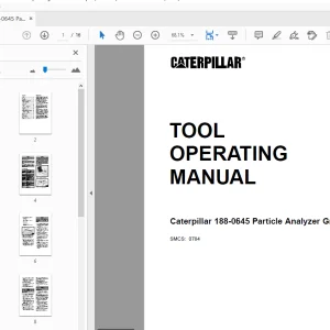 Caterpillar 188-0645 Particle Analyzer Group Tool Operating Manual - PDF