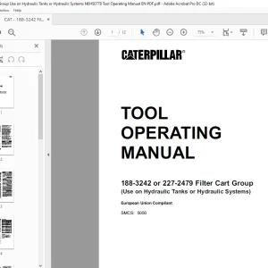 Caterpillar 188-3242 or 227-2479 Filter Cart Group TOOL OPERATING MANUAL