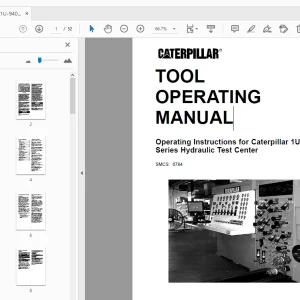 Caterpillar 1U-9400 Series Hydraulic Test Center Tool Operating Manual - PDF
